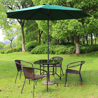 3m Steel Outdoor Garden Patio Market Umbrella Green