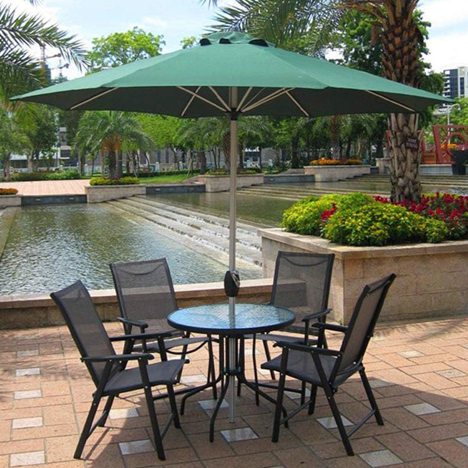 3m Steel Outdoor Garden Patio Market Umbrella Green