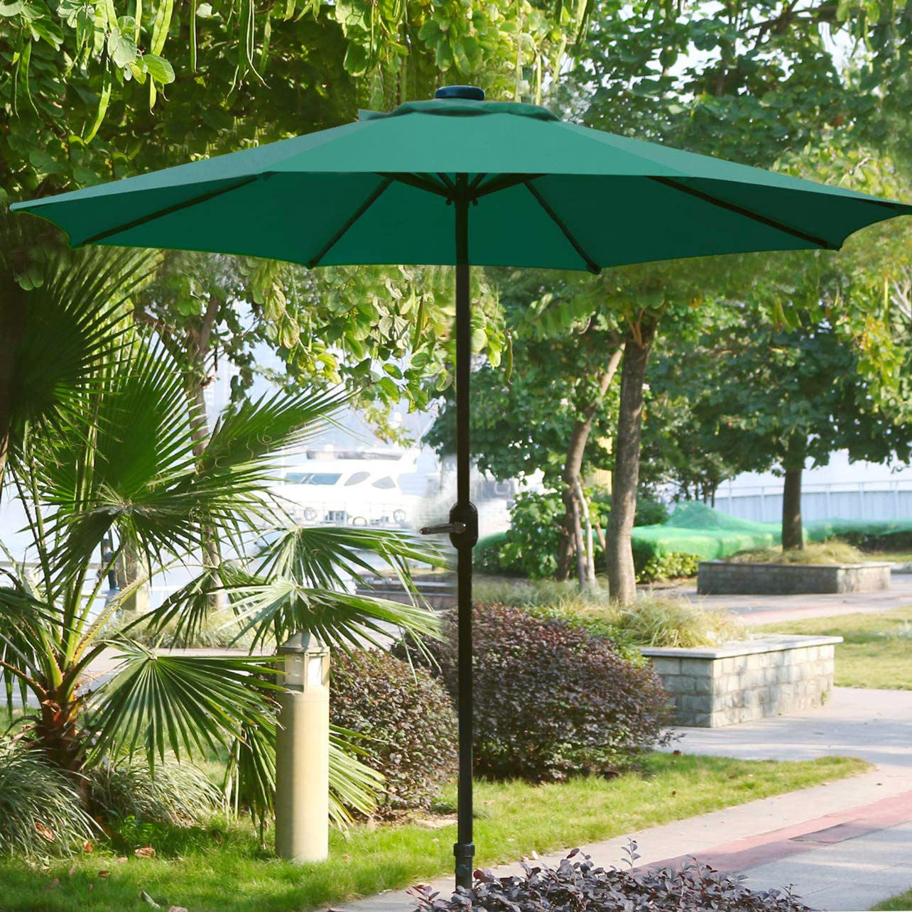 3m Steel Outdoor Garden Patio Market Umbrella Green