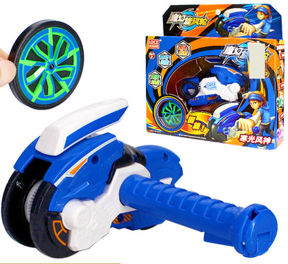 Magic Motorbike Spinner Wheel Spinning Top Burst Toy for Kids Fun Blue