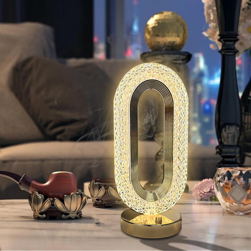 Elegant Crystal LED Table Lamp Night Light for Home Decor