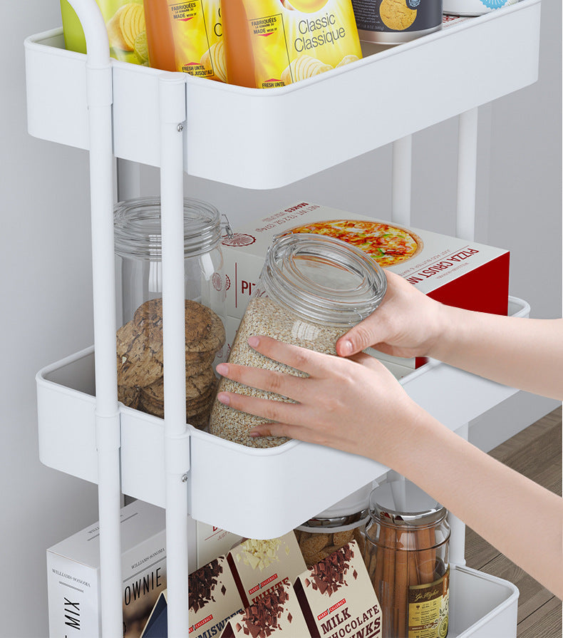 3-Tier Rolling Storage Utility Cart Shelf Organizer Trolley for Home and Office