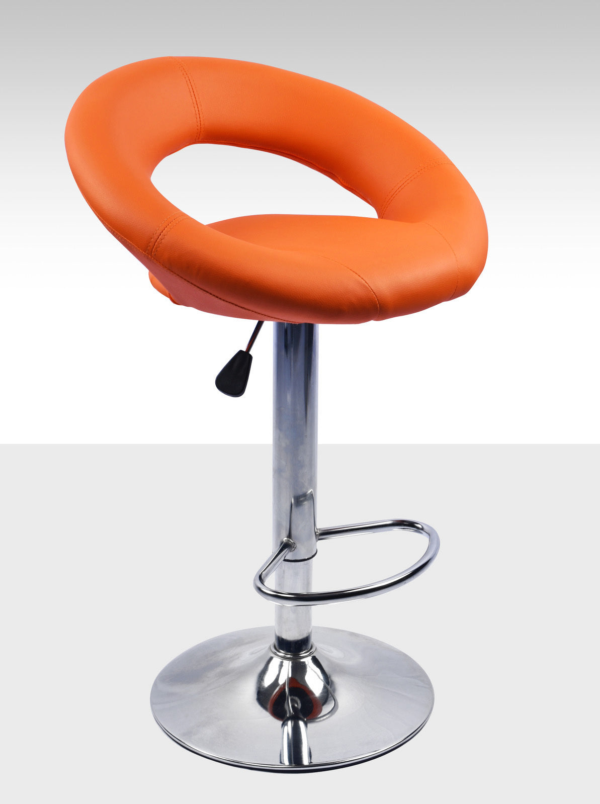 Set of 2 Modern Bar Stools Stylish Moon Chairs Orange