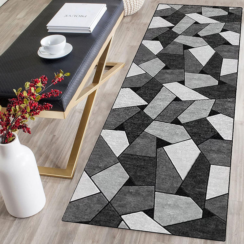 80 x 300 Rock Hallway Runner Area Rug Easy-Care Carpet Mat