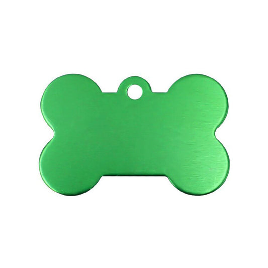 Personalized Dog Bone Shaped Aluminum ID Tag for Pets Green