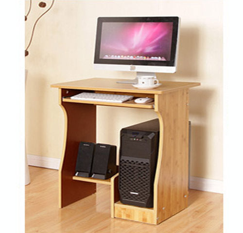 Large Essential Computer Desk with Shelves Oak Finish