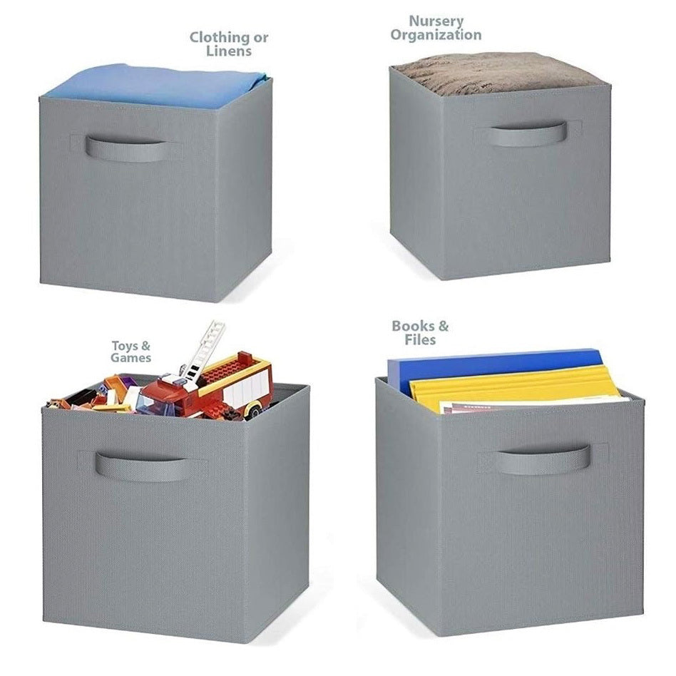 Collapsible Foldable Storage Cube Bin Organizer Grey