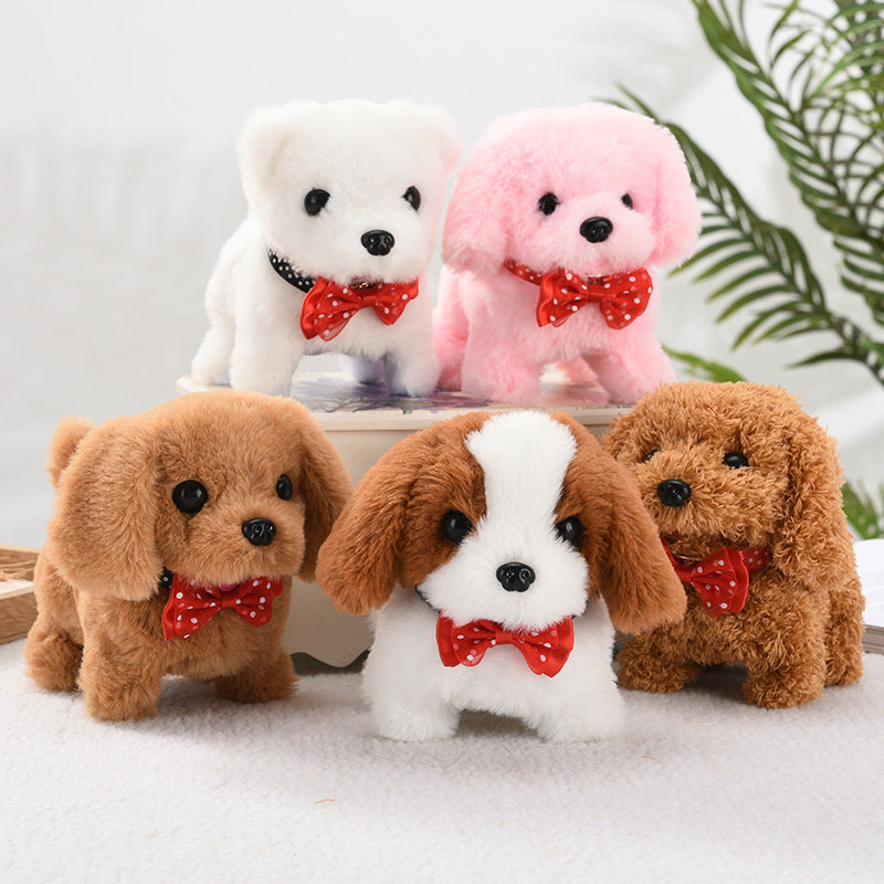 Realistic Walking Barking Plush Puppy Dog Toy for Kids