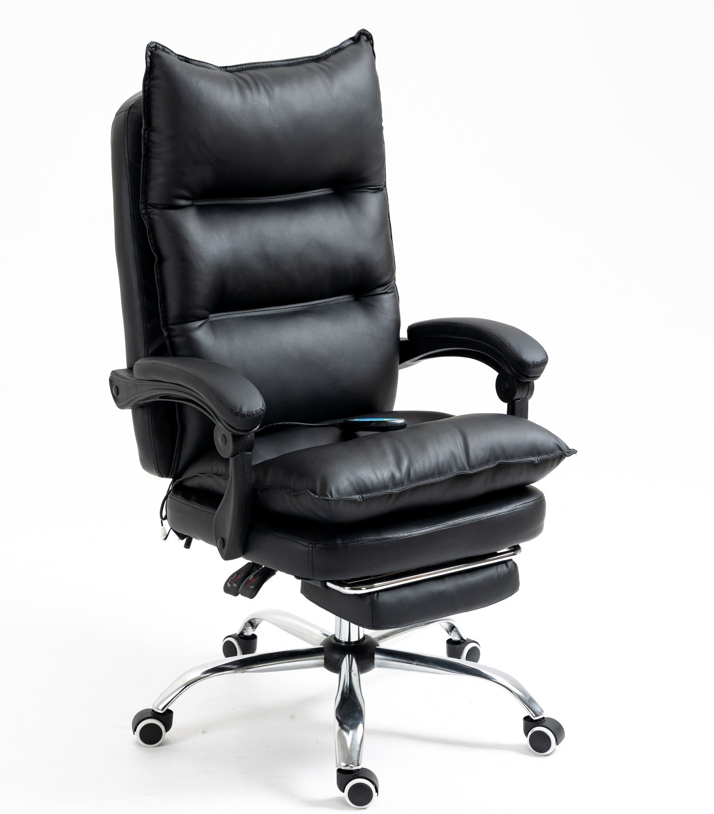 Luxury Executive Reclining Office Chair with Foot Rest and Massager Black