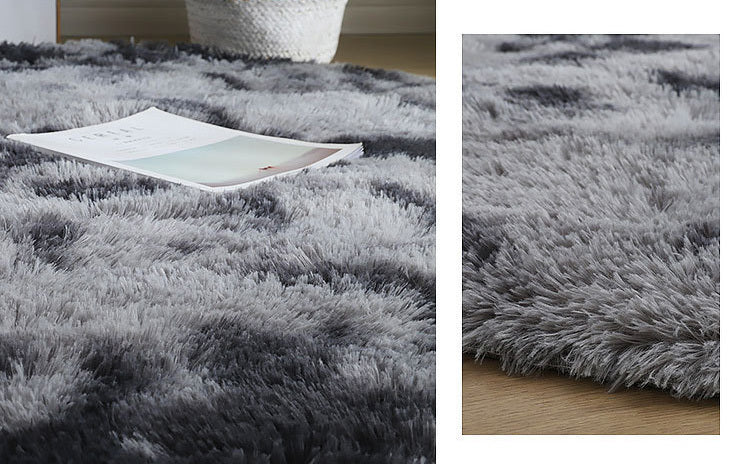 Infinity Round Soft Cozy Shag Rug Charcoal and Grey