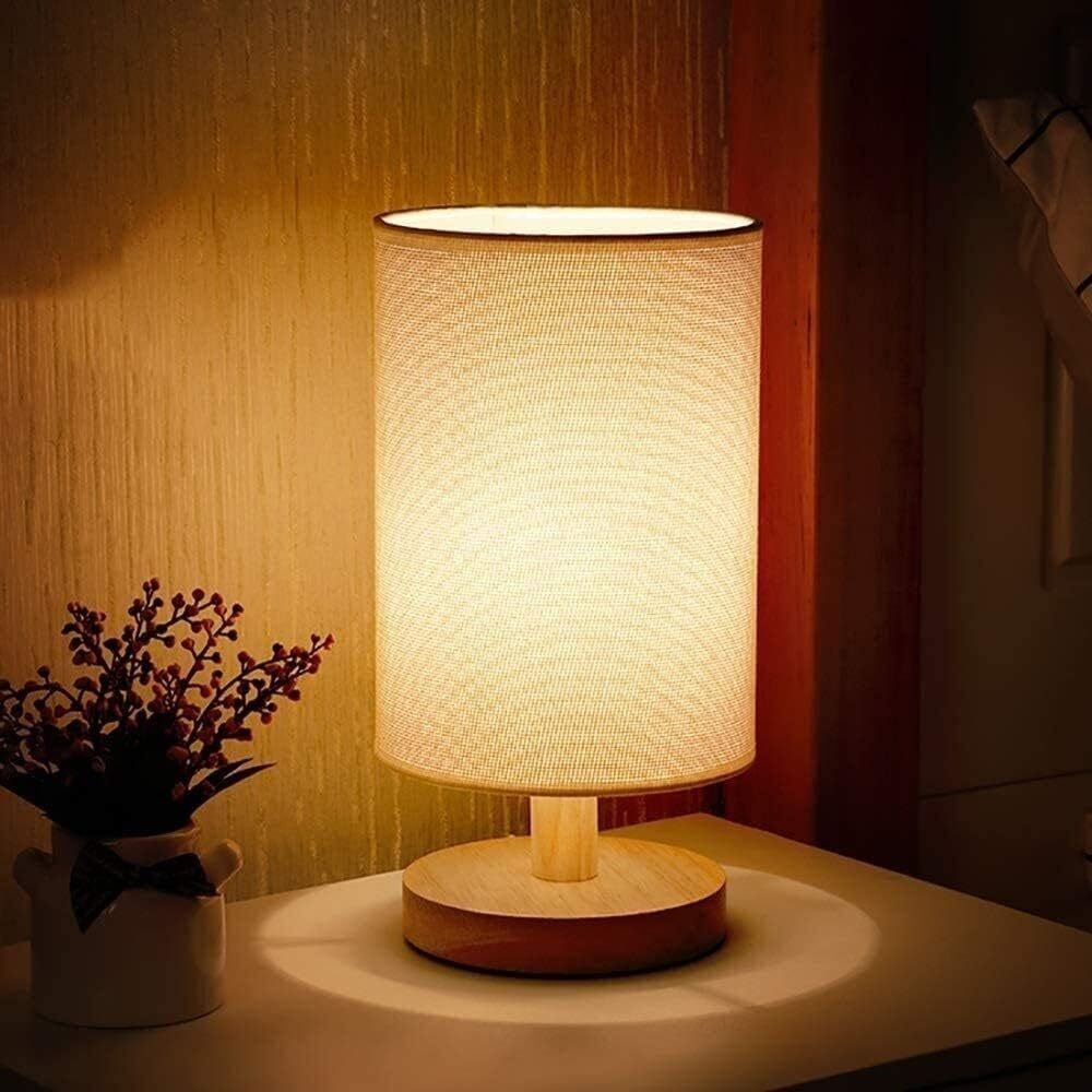 Elegant Wooden LED Table Lamp Night Light for Cozy Ambiance