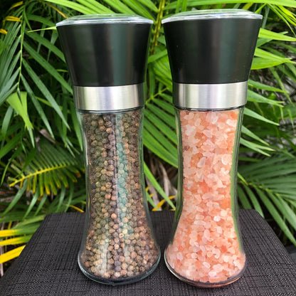 Premium Glass Salt and Pepper Grinder Mill for Fresh Spices