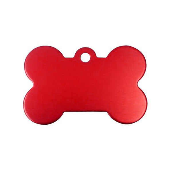 Personalized Dog Bone Shaped Aluminum ID Tag for Pets Red