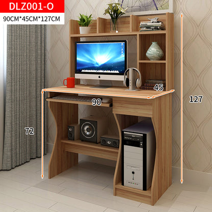 Modern Smart Office Desk with Storage Shelf and Drawer - Oak