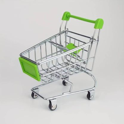 Mini Shopping Cart Toy for Kids Supermarket Trolley Green