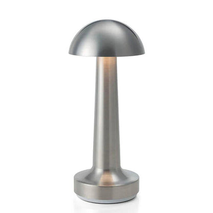 Cordless Touch Sensor LED Table Lamp Modern Night Light Silver Dome