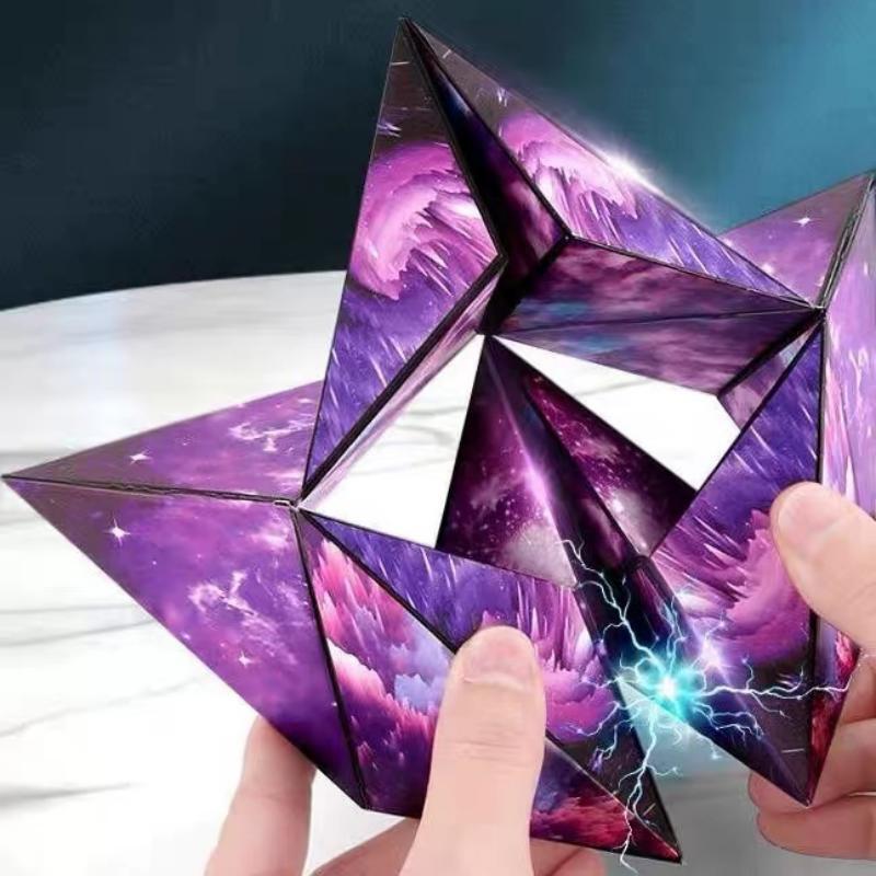 3D Galaxy Magic Magnetic Cube Space Puzzle Stress Relief Fidget Toy for Adults