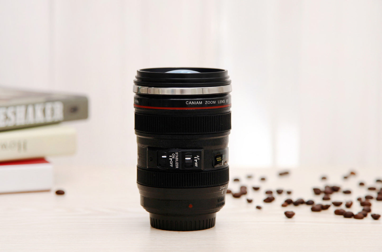 Stainless Steel Camera Lens Mug for Coffee and Tea Enthusiasts