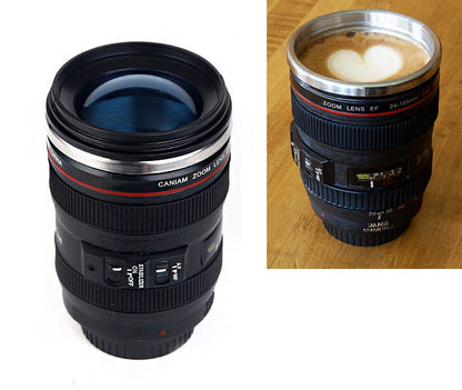 Stainless Steel Camera Lens Mug for Coffee and Tea Enthusiasts