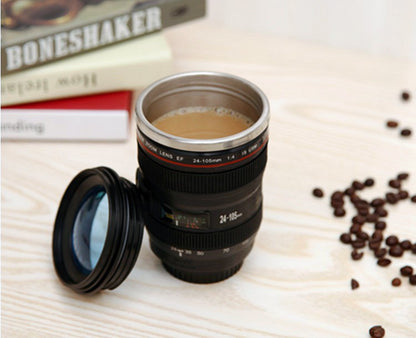 Stainless Steel Camera Lens Mug for Coffee and Tea Enthusiasts