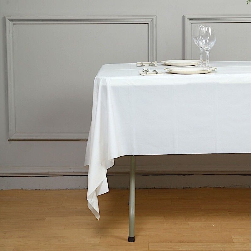 Large Rectangle Party Tablecloth Perfect for Events and Gatherings White