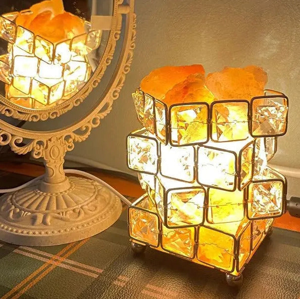 Geometric Diamond Crystal LED Rubik's Cube Table Lamp Decorative Night Light