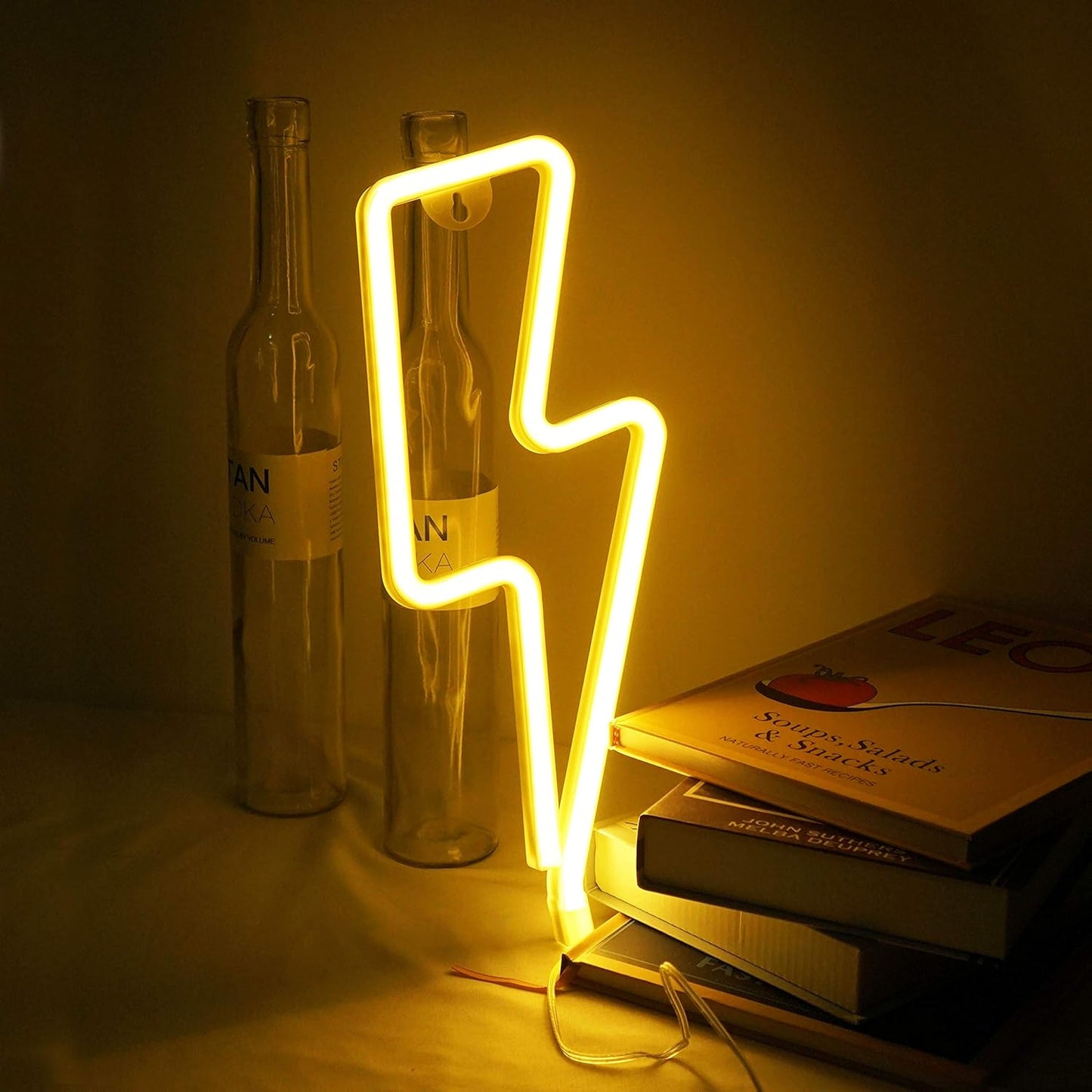 Neon Lightning Bolt LED Night Light Lamp for Bedroom Decor