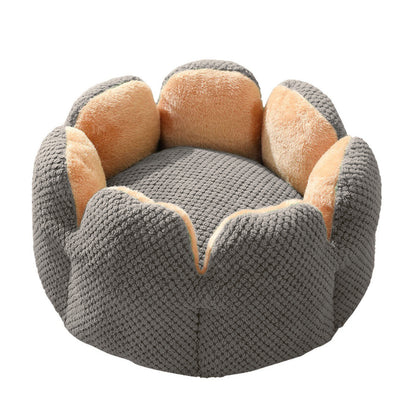 40cm Cactus Flower Pet Bed Cozy Cat Dog Nest Grey