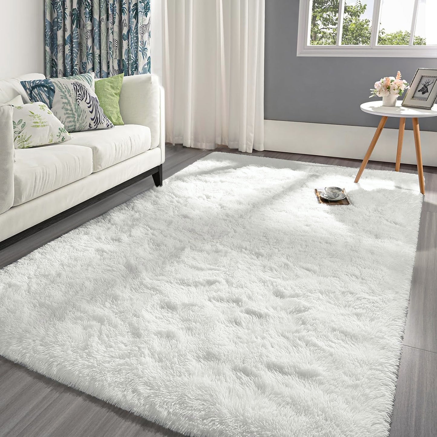 160 x 120 Soft Shag Rug Carpet Mat Cream White