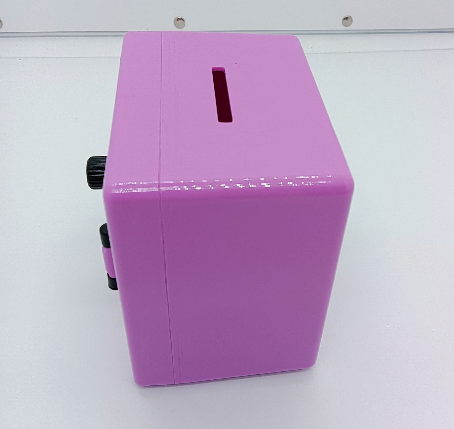 Secure Mini Piggy Bank Safe Deposit Box with Combination Lock Purple