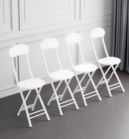 Elegant Wood and Steel Folding Chair White