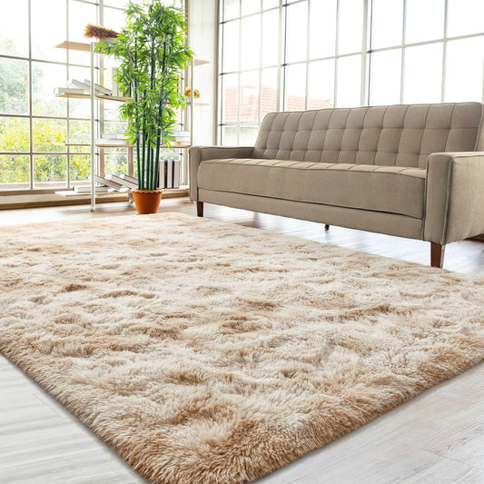 230 x 160 Large Soft Comfortable Shag Rug Tan