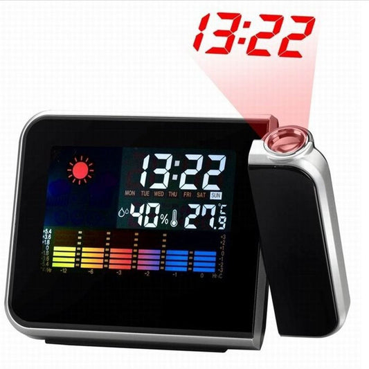 2 Pack Multi-Function Weather Station LCD Clock with Real-Time Projection