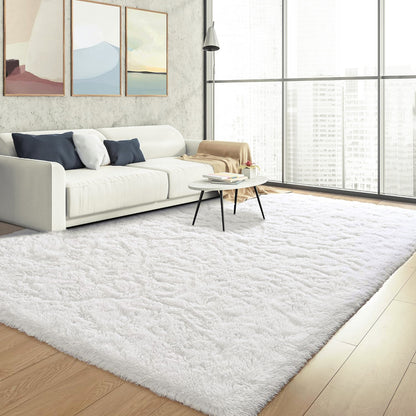 160 x 120 Soft Shag Rug Carpet Mat Cream White