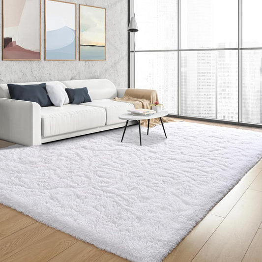 XL Extra Large 300 x 200 Soft Shag Rug Carpet Mat White