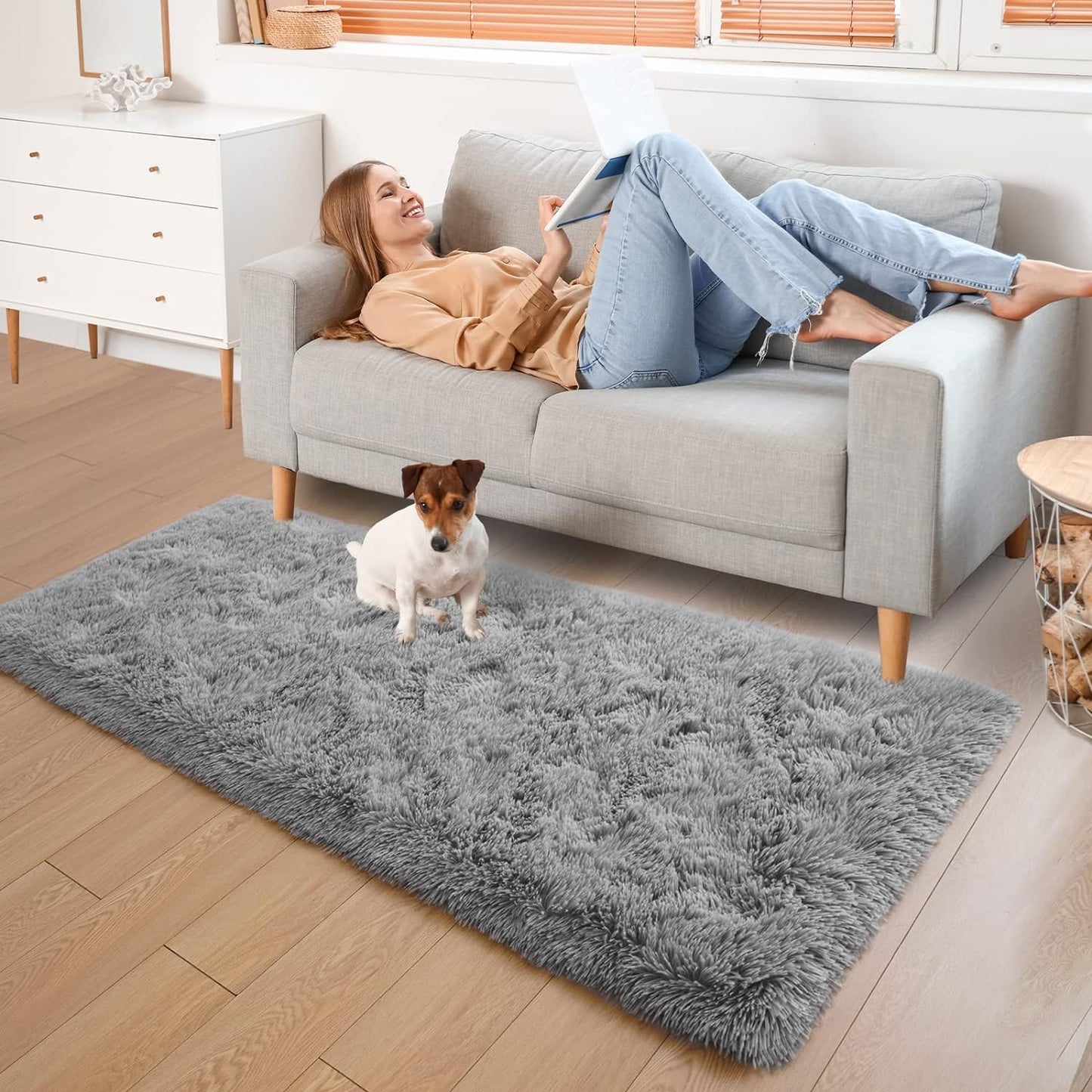 120 x 50 Soft Shag Rug Carpet Hallway Mat Grey