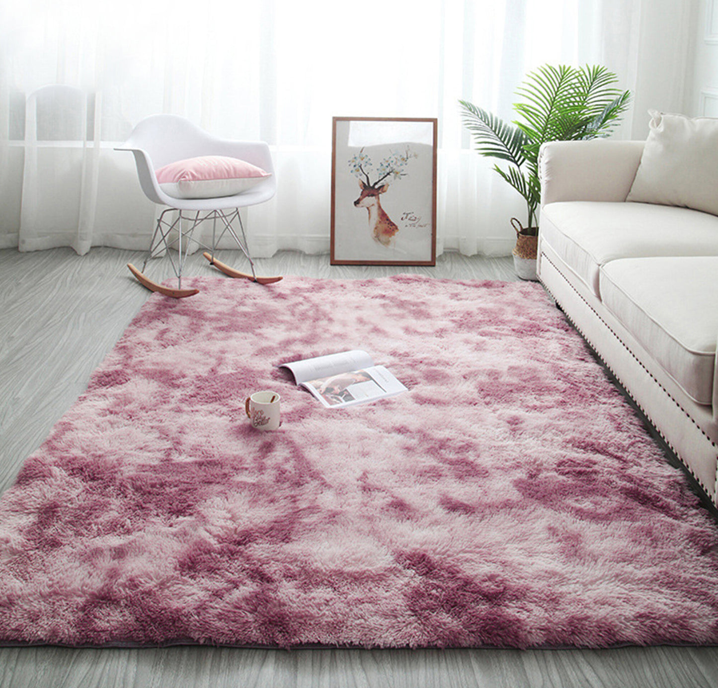 200 x 140 Comfortable Soft Shag Rug for Bedroom Living Room Purple Lilac