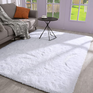 Large 230 x 160 Soft Shag Rug Carpet Mat White