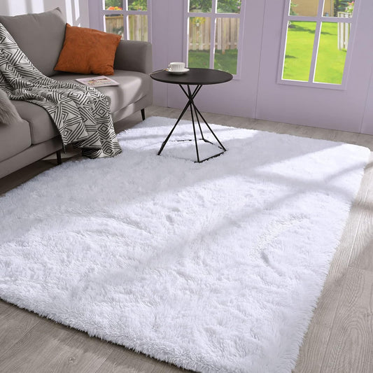 Large 230 x 160 Soft Shag Rug Carpet Mat White