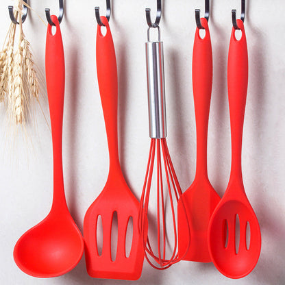 10PC Silicone Kitchen Utensil Set Non-Stick Heat Resistant Cooking Tools Red