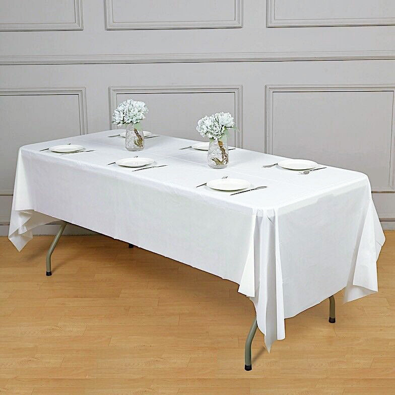 Large Rectangle Party Tablecloth Perfect for Events and Gatherings White