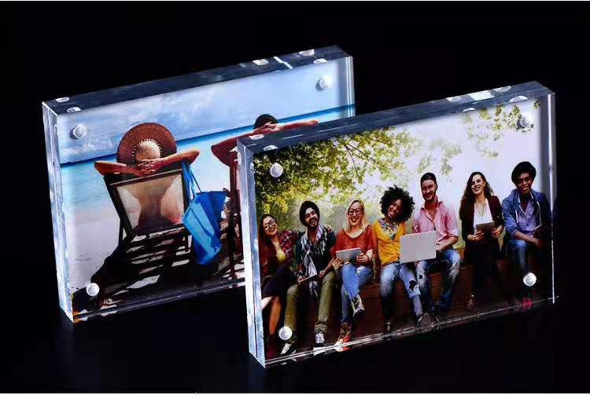 4 x 6 Solid Acrylic Block 3D Photo Frame Display