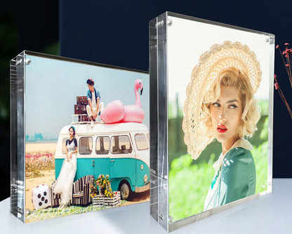 4 x 6 Solid Acrylic Block 3D Photo Frame Display