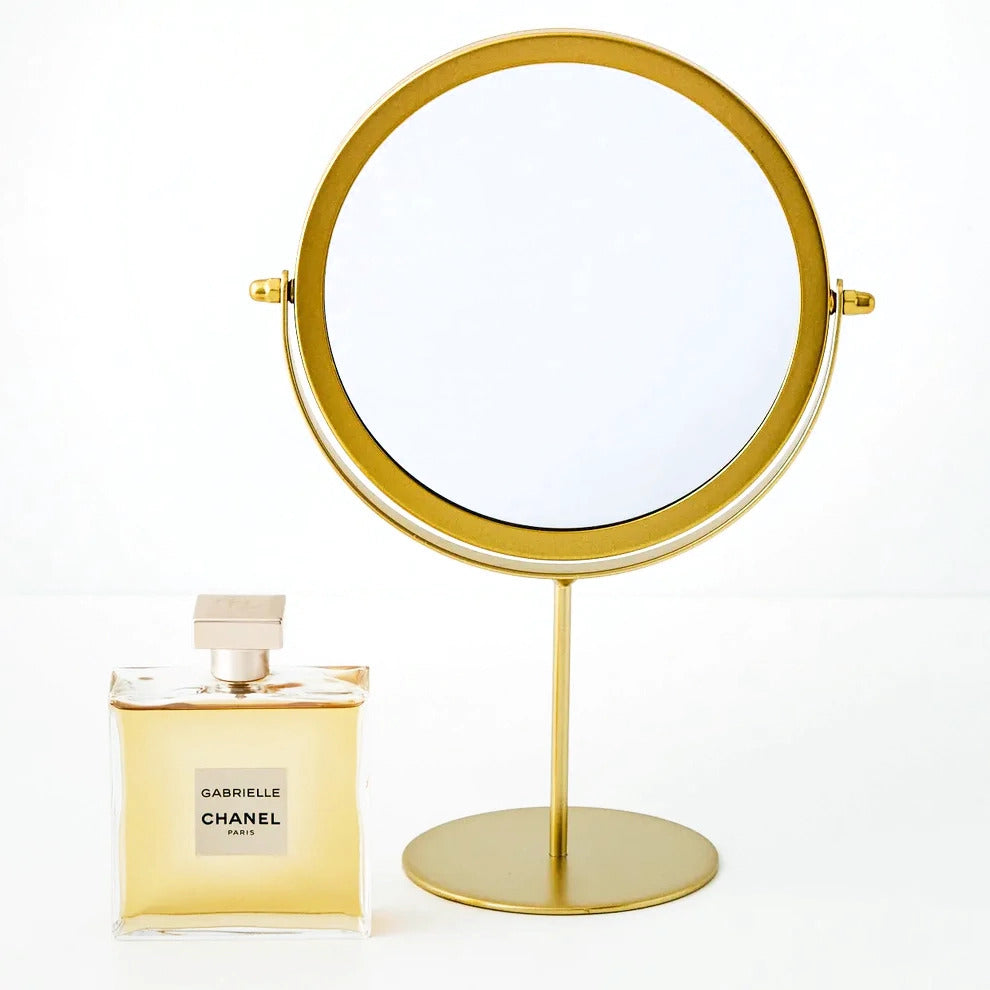 360-Degree Rotating Vanity Mirror for Makeup and Dressing Gold