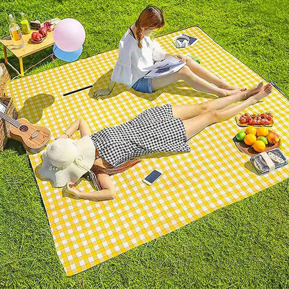 2m x 2m Waterproof Foldable Outdoor Picnic Blanket Camping Beach Mat Yellow