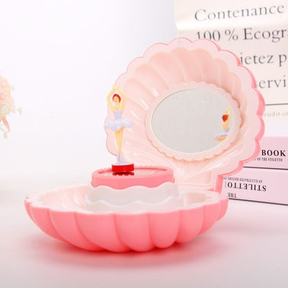 Dancing Ballerina Shell Music Box Jewellery Organiser Pink