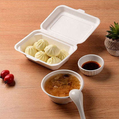 Pack of 50 Biodegradable Disposable Food Containers with Lid Eco-Friendly