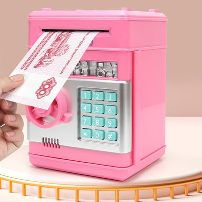 Secure Digital Kids ATM Piggy Bank Safe Money Saving Box with Electronic Lock Pink