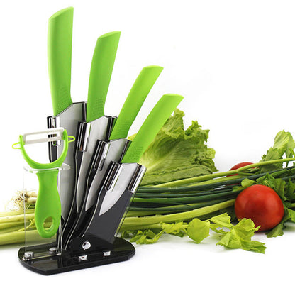 Ultra Sharp 6 Piece Ceramic Knife Set Kitchen Knives Green