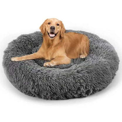 70cm Cozy Plush Soft Fluffy Pet Bed for Dogs and Cats Dark Grey